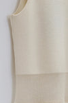 SWAYING/KNIT See-Through Panel Sleeveless Dress SW22SSL05 Apricot PS49